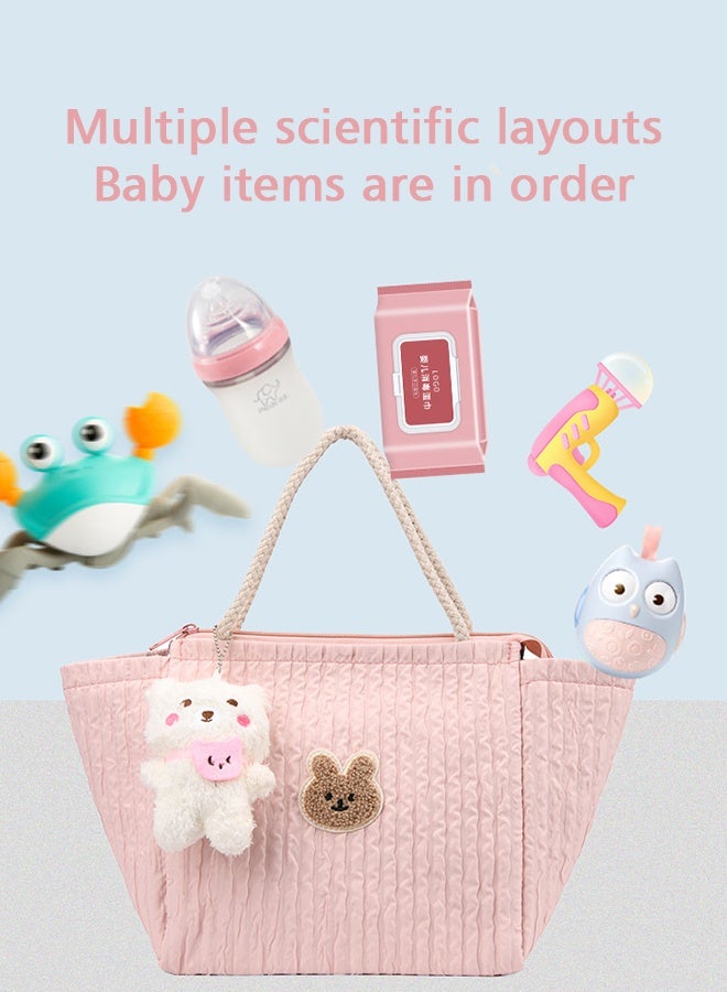 Lemon Multifunctional Bear Diaper Bag, Mom Hand Bag with watertight Designs & Multiple, Compartments for Baby essential - Image 5