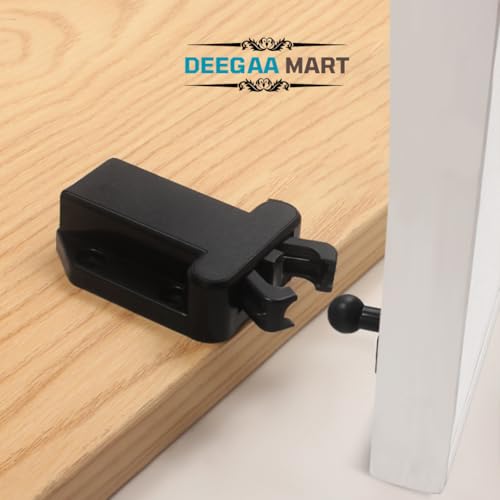 DEEGAA MART DEEGAAMART Push to Open Door Latch with Touch Release – Pack of 2| Automatic Pop-Up Sliding Latch for Kitchen Cabinets, Cupboards & Home Furniture (Black) (Qty-2) - Image 5