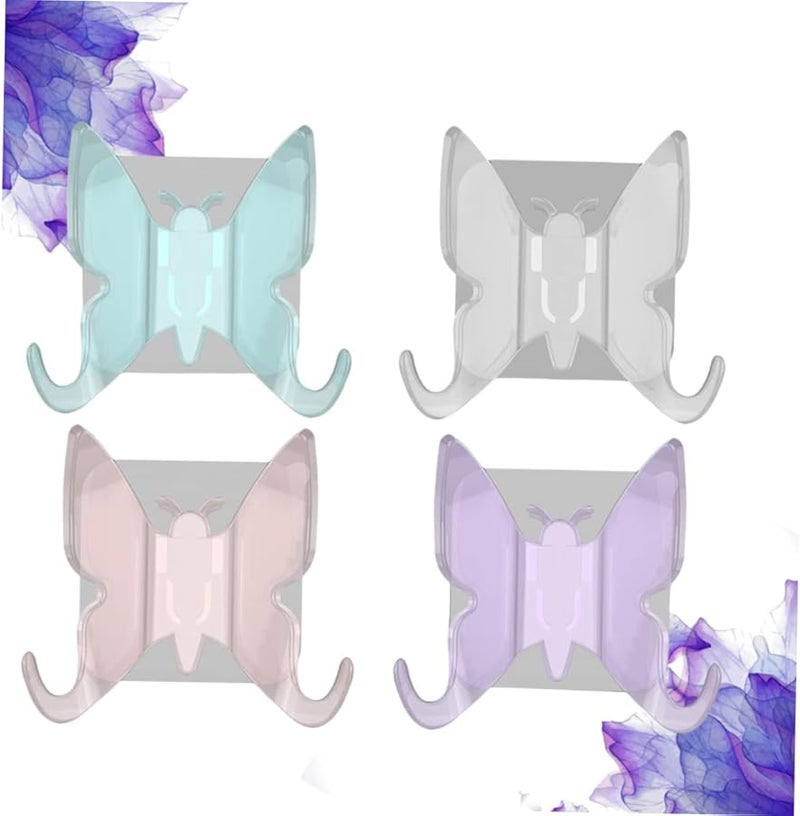 COHEALI 4Pcs Shower Hooks Wall Mounted Over The Door Hanger For Bathroom Coat Random Color - Image 3