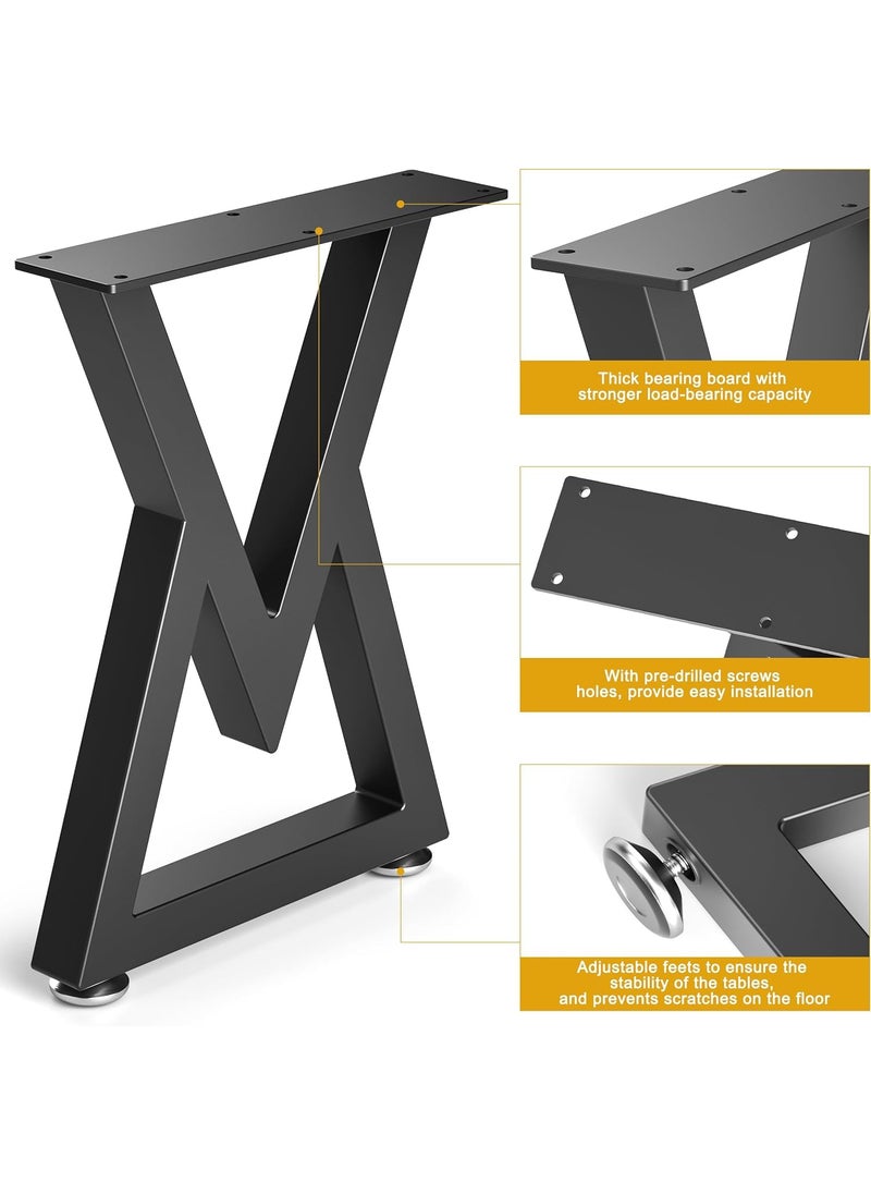 Ventuos Ventuos 16 Metal Coffee Table Legs Diamond Shape Bench Legs Heavy Duty Desk Legs Black Metal End Table Legs DIY Furniture Legs H16 x W118 Set of 2  - Image 3