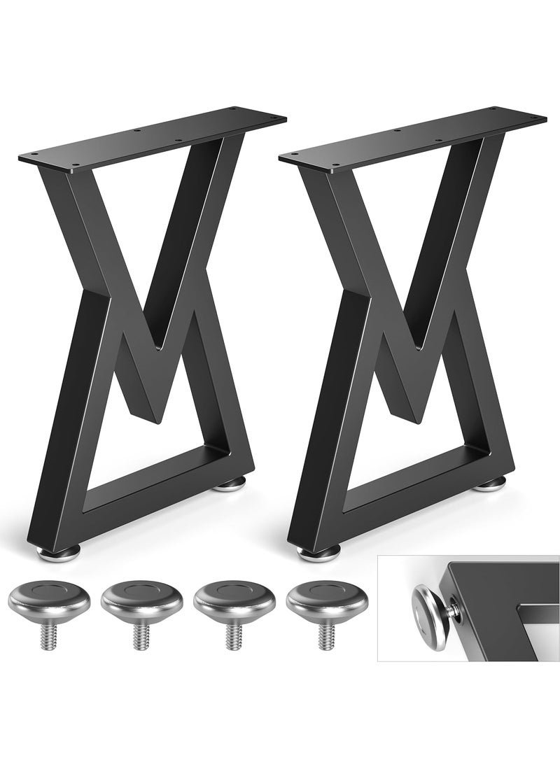 Ventuos Ventuos 16 Metal Coffee Table Legs Diamond Shape Bench Legs Heavy Duty Desk Legs Black Metal End Table Legs DIY Furniture Legs H16 x W118 Set of 2  - Image 1
