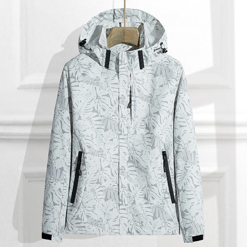 WU Men's Outdoor Hiking Jacket Waterproof Windbreaker Hooded Lightweight Trekking Coat with Logo Customization - Image 1