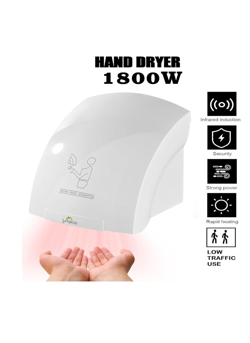 Cloudtail Cloudtail Hand DryerAutomatic SensorWall MountHigh SpeedFast DryDomestic Commercial UseSuitable for HomeHotelHospitalRestaurantSchoolCollegesMaterial AbsPlasticColor WhiteSet of 1  - Image 4