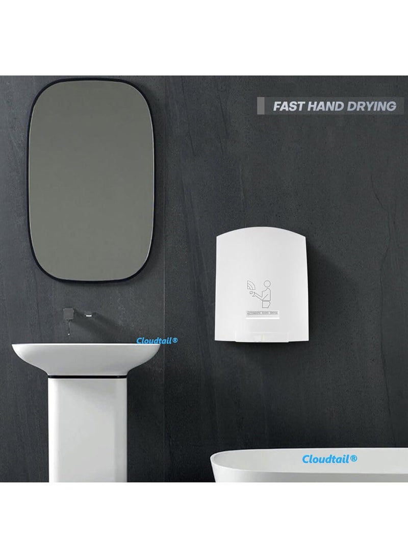 Cloudtail Cloudtail Hand DryerAutomatic SensorWall MountHigh SpeedFast DryDomestic Commercial UseSuitable for HomeHotelHospitalRestaurantSchoolCollegesMaterial AbsPlasticColor WhiteSet of 1  - Image 2