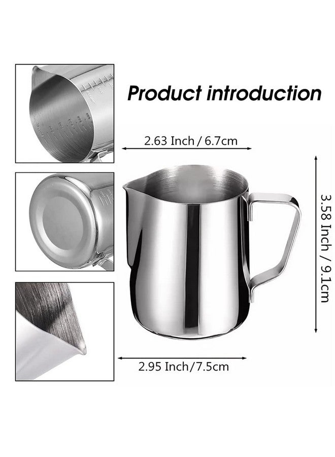 Zeitel زيتل® إبريق حليب رغوي مع مقياس من الفولاذ المقاوم للصدأ لإبريق حليب الإسبريسو لرغوة الكابتشينو بارستا إبريق بخار الحليب كوب مع قلم تزيين فن اللاتيه 20 أونصة - Image 2