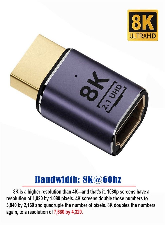 NFHK HDMI Male to HDMI 2.1 Female UHD Extension Gold Converter Adapter Support 8K 60hz HDTV - Image 3