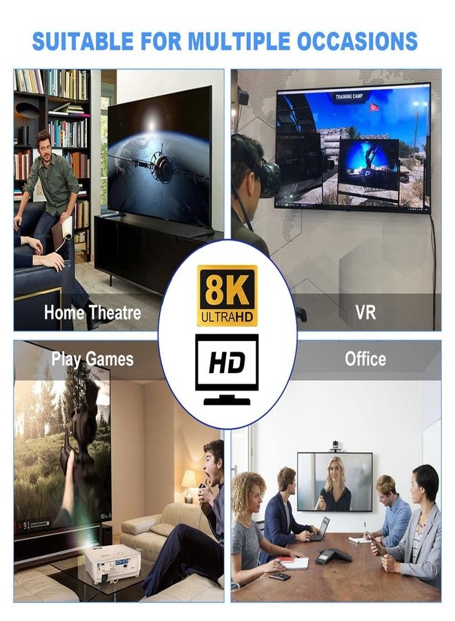 NFHK HDMI Male to HDMI 2.1 Female UHD Extension Gold Converter Adapter Support 8K 60hz HDTV - Image 4