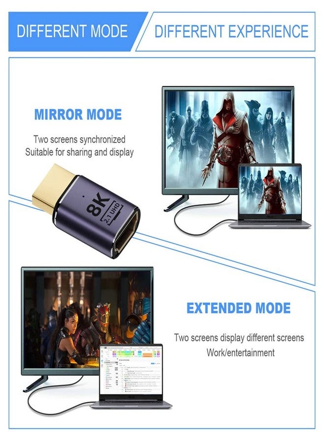 NFHK HDMI Male to HDMI 2.1 Female UHD Extension Gold Converter Adapter Support 8K 60hz HDTV - Image 2