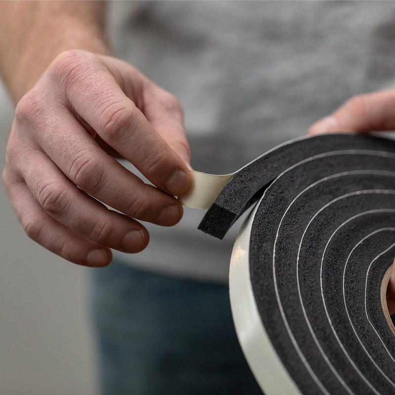 Duck Brand Self Adhesive Foam Weatherstrip Seal for Extra Large Gaps, 30 Total Feet, Window and Door Seal Strip Foam Tape, 3/4-Inch Wide x 1/2-Inch Thick x 10-Feet Long, 3 Rolls, Charcoal (284424) - Image 4
