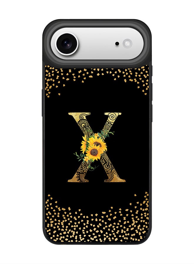 Stylizedd iPhone Air Case, [Compatible with MagSafe] Slim Magnetic cover Phone Case iPhone Air -Custom Floral Monogram - X ( Black ) - Image 1