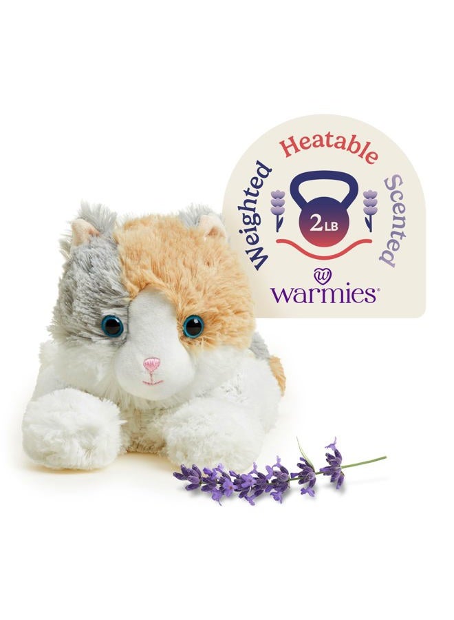Warmies حيوانات محشوة صغيرة قابلة للتسخين بالميكروويف ووزنها، قطة كاليكو - دمية محشوة مدفأة للدفء والراحة - ألعاب محشوة ناعمة لطيفة للبالغين والأطفال (الأولاد، البنات، الرضع والأطفال الصغار) - Image 1