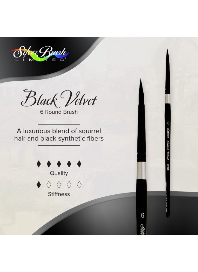 Silver Brush Limited Silver Brush Limited 3000S6 Black Velvet Round Brush For Watercolor  Size 6  Short Handle  - Image 2