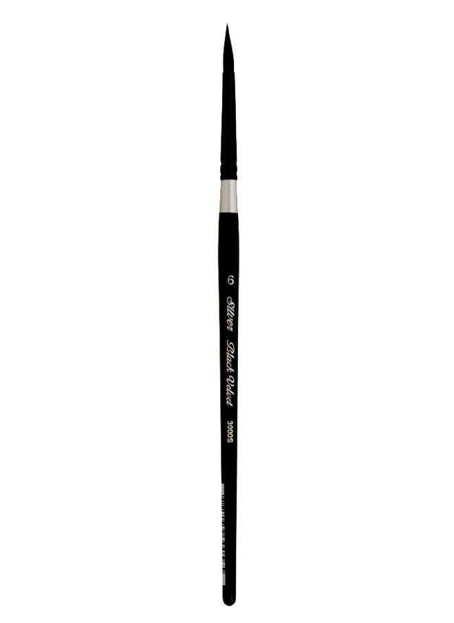 Silver Brush Limited Silver Brush Limited 3000S6 Black Velvet Round Brush For Watercolor  Size 6  Short Handle  - Image 1