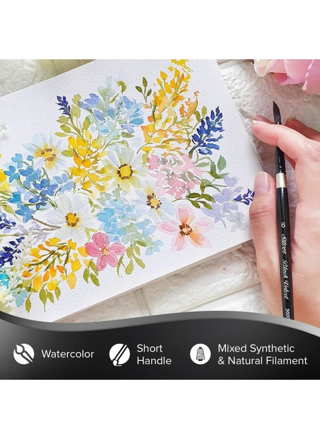 Silver Brush Limited Silver Brush Limited 3000S6 Black Velvet Round Brush For Watercolor  Size 6  Short Handle  - Image 3