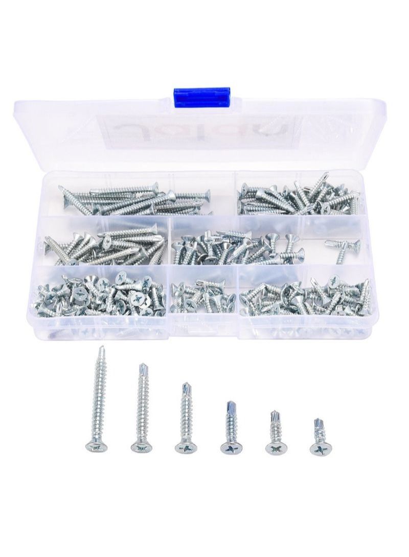 NIBEMINENT 200Pcs Cross Countersunk Head Drill Screw Set - M4.2  - Image 1