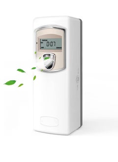 Automatic Air Freshener Spray Dispenser, LCD Fragrance Dispenser, Programmable Aerosol Spray Dispenser, Wall Mount/Free Standing Timing Spray, for Bathroom, Hotel, Office, Commercial Place White