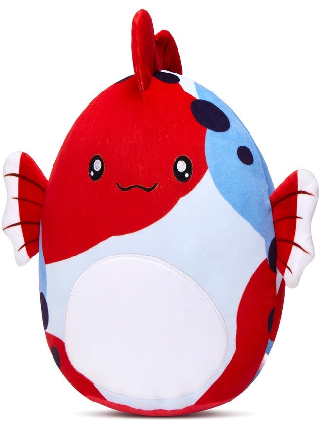 Glow Guards 13-Inch The Koi Fish Plush Pillow Soft Fish Stuffed Animal Toy Cute Multicolored Koi Fish Plush Toy,Gift for Birthday Kids Girls Boys - Image 1