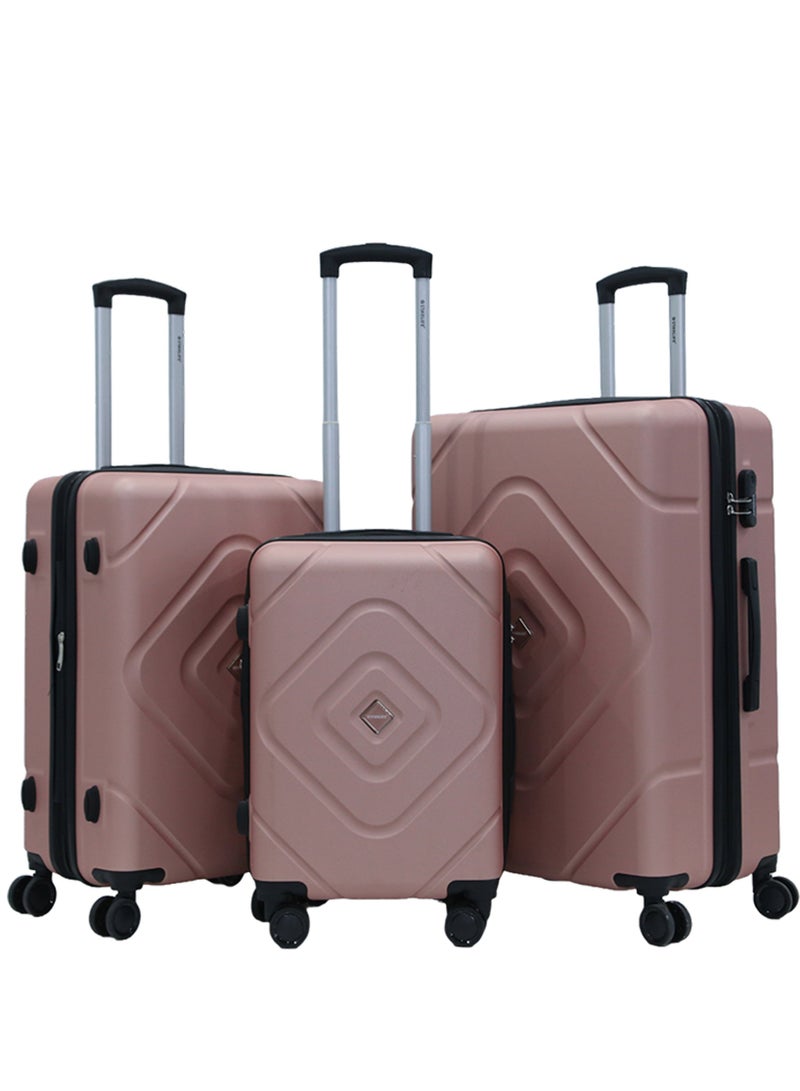 ستار لايف مجموعة حقائب سفر بعجلات من الجانب الصلب ABS مكونة من 3 قطع بعجلات دوارة مع قفل أرقام - Image 1