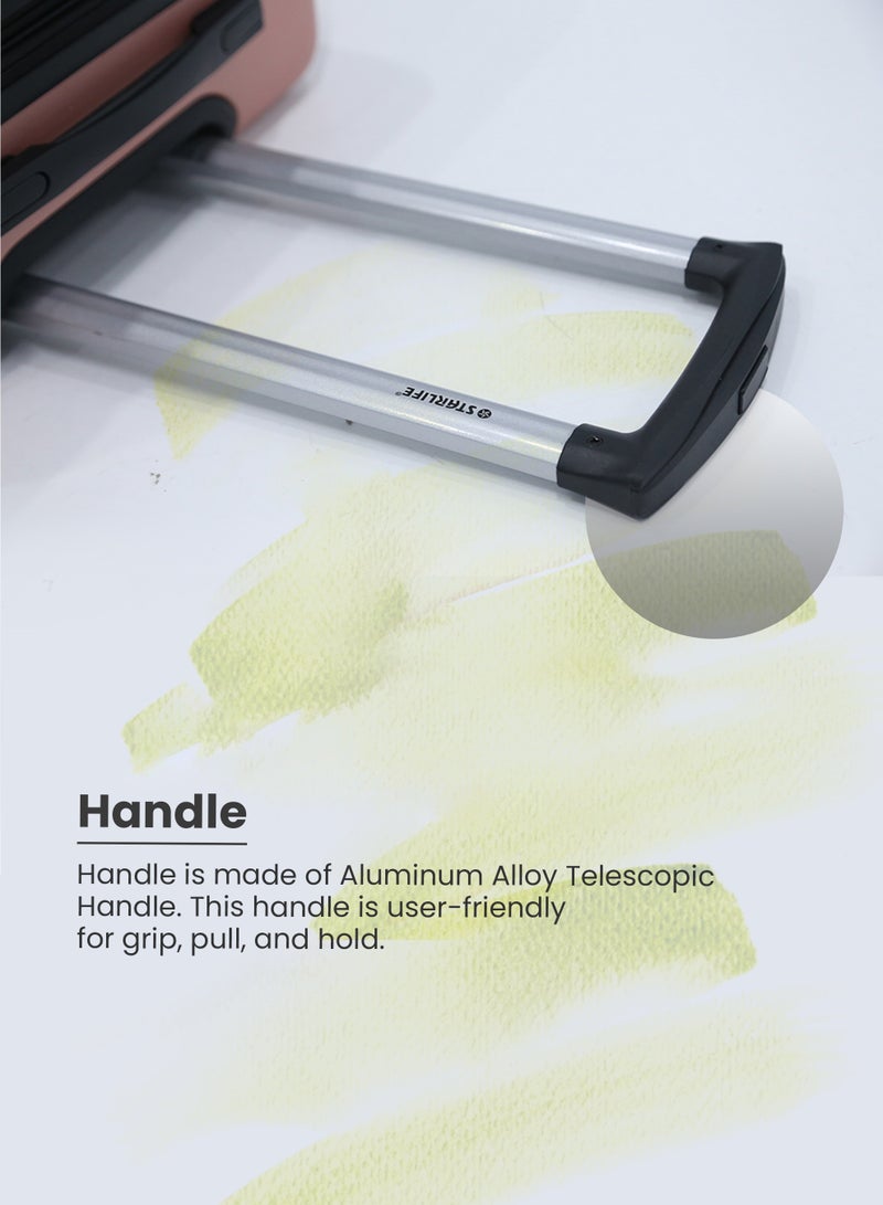 ستار لايف مجموعة حقائب سفر بعجلات من الجانب الصلب ABS مكونة من 3 قطع بعجلات دوارة مع قفل أرقام - Image 2