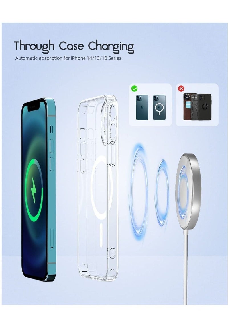 Generic - Magnetic Wireless Charger,15W Max Wireless Charging Pad with USB-C 20W PD Adapter, Compatible with MagSafe Charger for iPhone 14/14 Pro/14 Plus/14 Pro Max/iPhone 13/13 Mini/13Pro max,Silver - Image 1