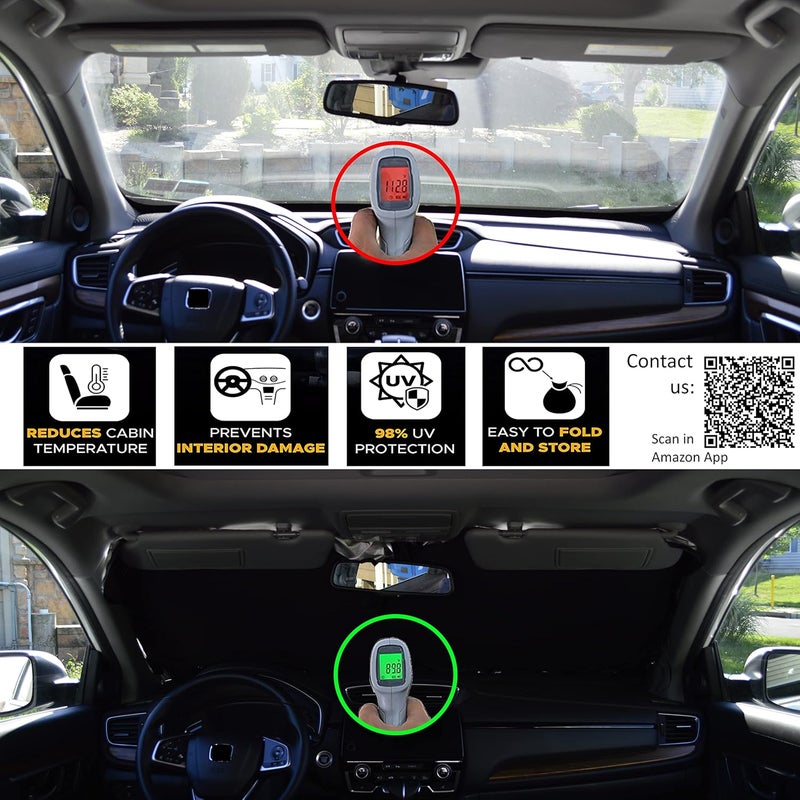 A1 Shades Patented Automotive Windshield Sunshade - Foldable Sun Shade for Truck and SUV - Image 2