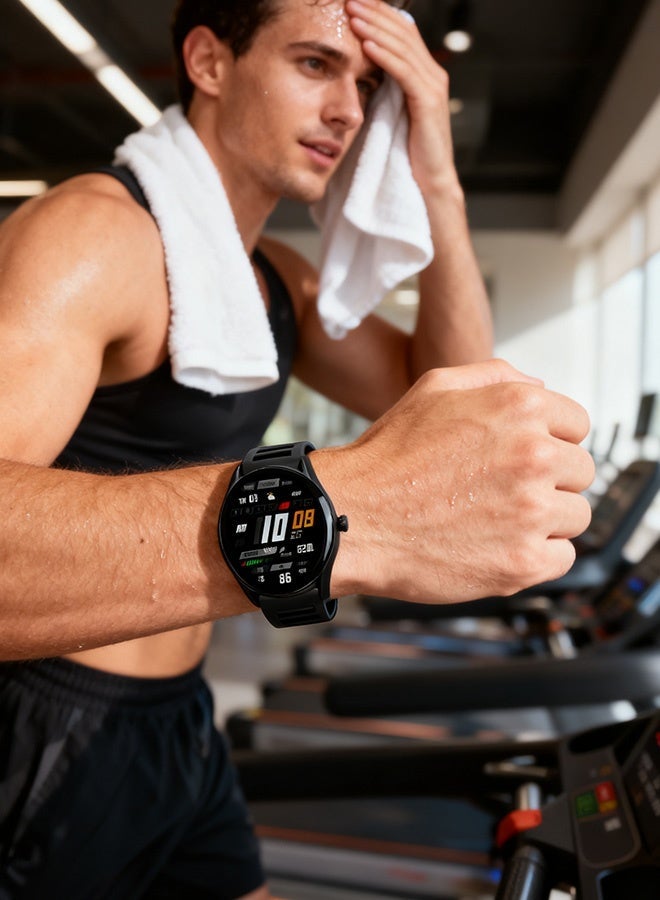 Fluororubber Watch Band，quick Release Rubber Watch Bands  Replacement Strap for Men Women Soft Breathable Diving Strap with Black 20mm/ 22mm - Image 5