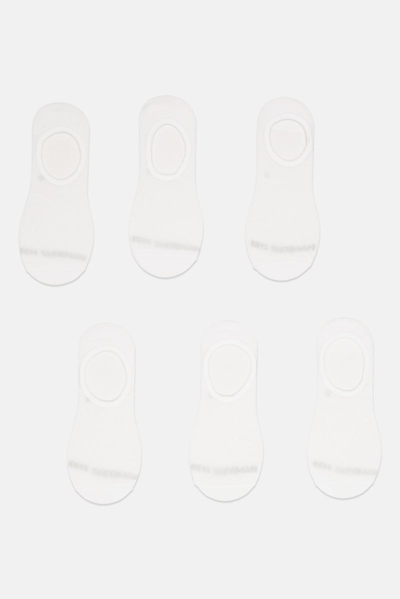 Ben Sherman Men 6 Pairs Brand Logo No Show Socks, White  - Image 4