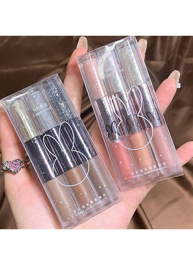 Sitovely - Double Ended Matte & Glitter Liquid Eyeshadow Set, Long Lasting Shining Shimmer Eyeshadow, Blendable Sparkling Metallic Eye Shadow Makeup (A+B) - Image 1