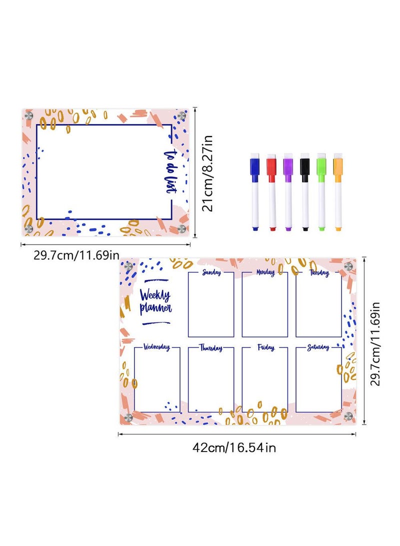 Magnetic Transparent Acrylic Week Plan Memo Message Board Erasable Magnetic Refrigerator Sticker - Image 2