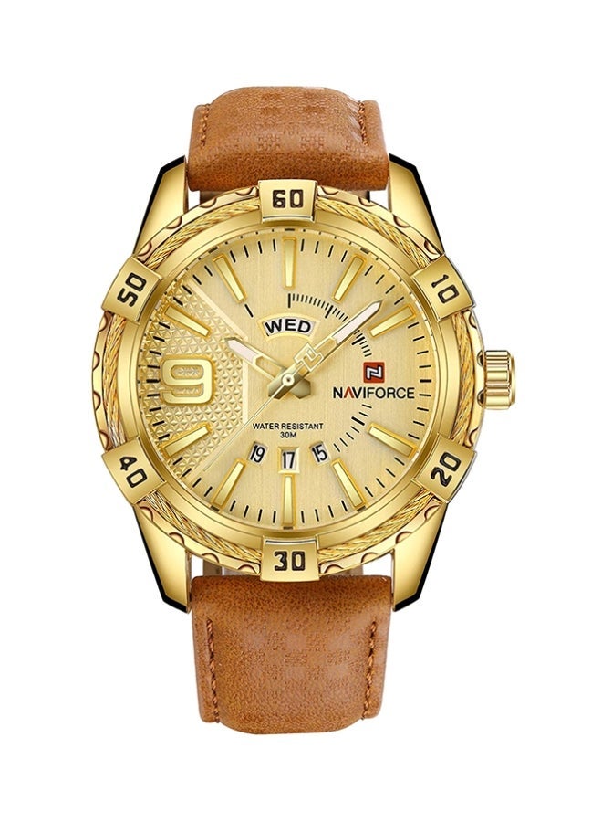 NIBEMINENT Men's Water Resistant Analog Watch NF9117L - 46 mm Brown - Image 1