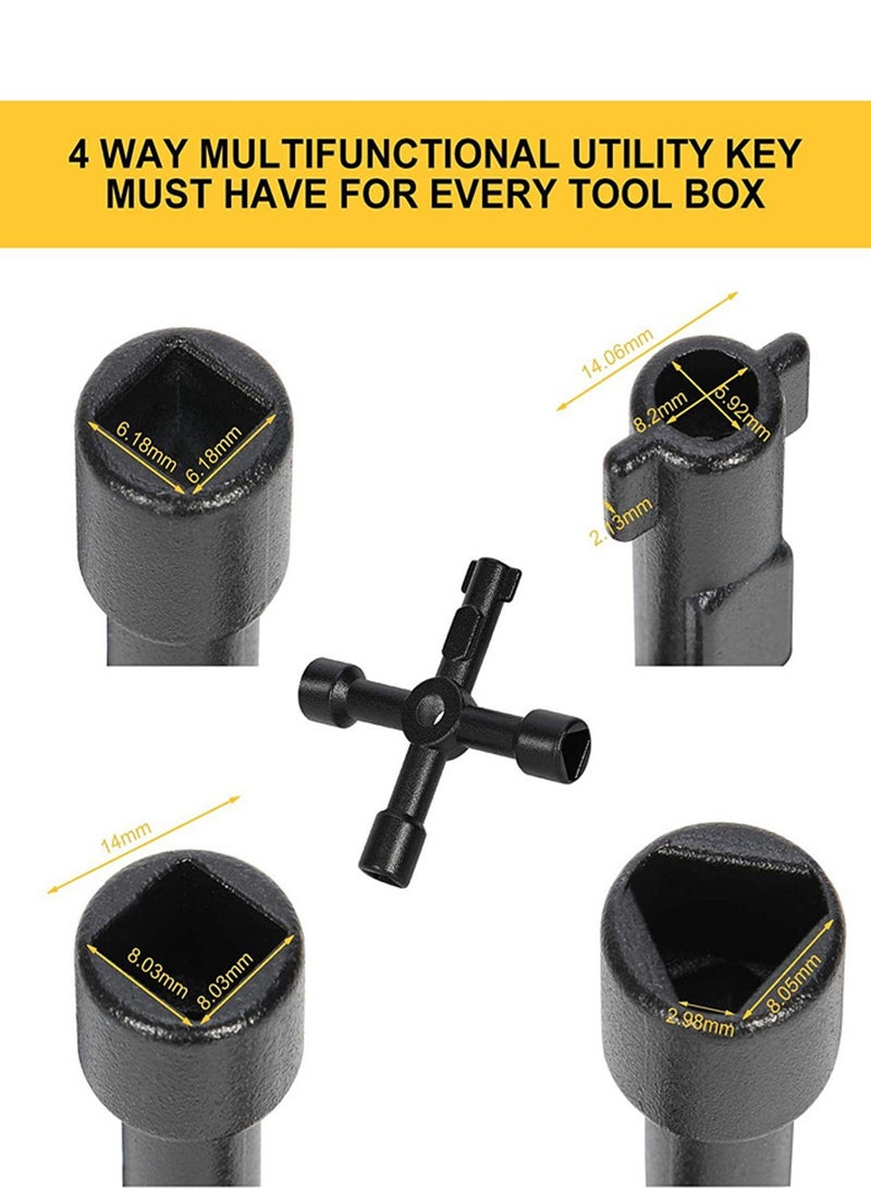 لوبيتيز مقياس المياه مفتاح 16 بوصة الصلب القسري مقبض T مع 4 اتجاهات متعددة الوظائف مفتاح الصليب العالمي - Image 2