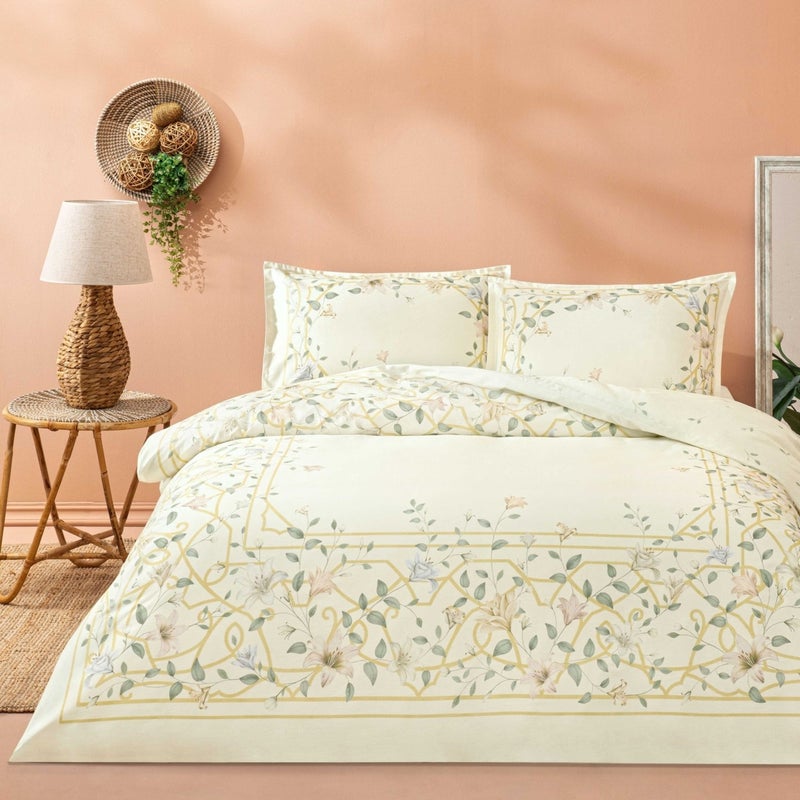 Linens Sc Allday Lukis Duvet Cover Set Single Ecru  - Image 1