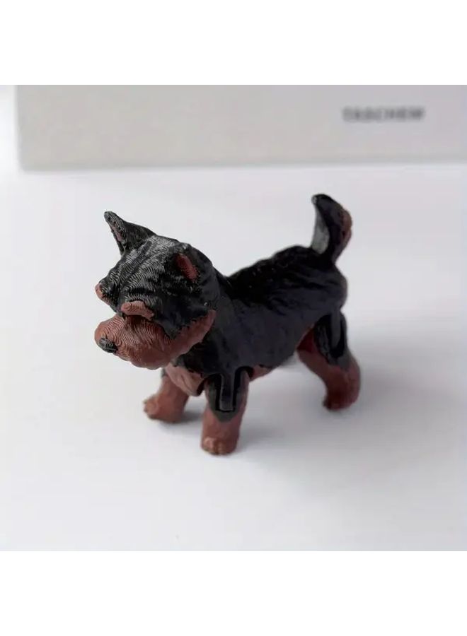 Black Coffee Yorkshire Terrier Statue 2Pcs Home Office Desk Decor Gift - Image 4