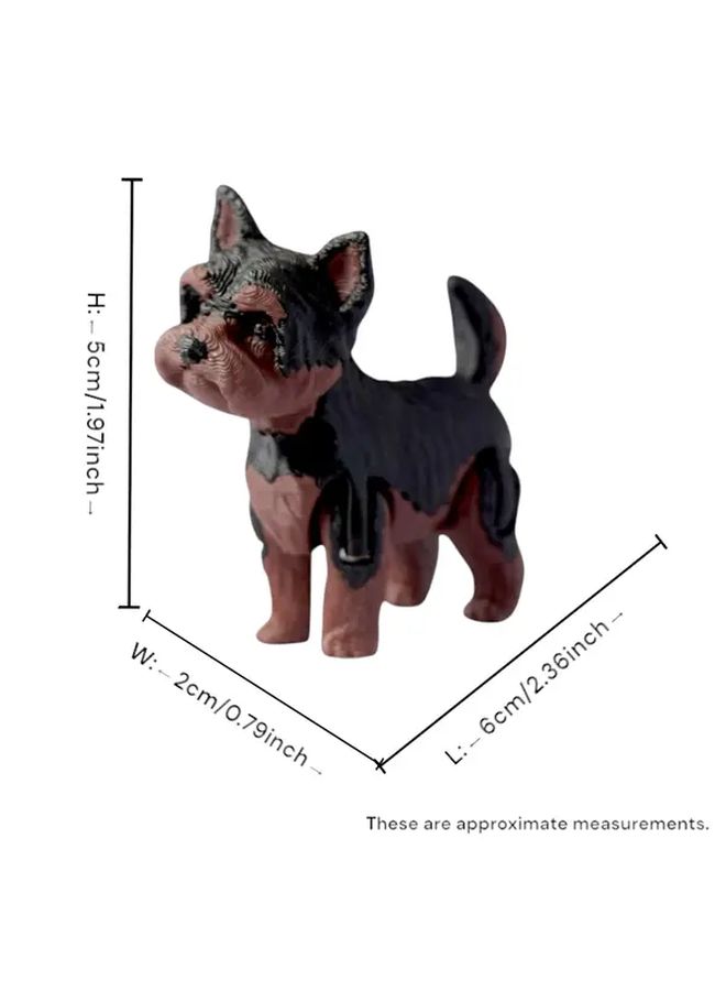 Black Coffee Yorkshire Terrier Statue 2Pcs Home Office Desk Decor Gift - Image 5