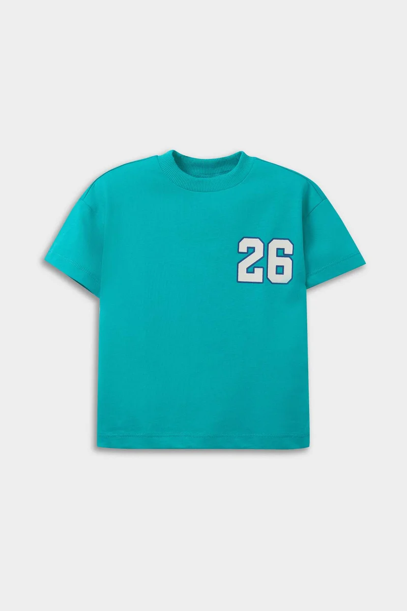 Defacto Regular Fit Slogan Pattern Short Sleeve T-Shirt