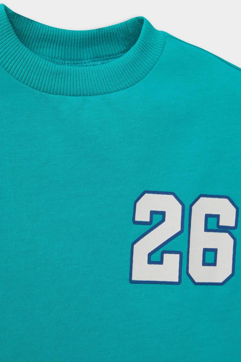 Defacto Regular Fit Slogan Pattern Short Sleeve T-Shirt