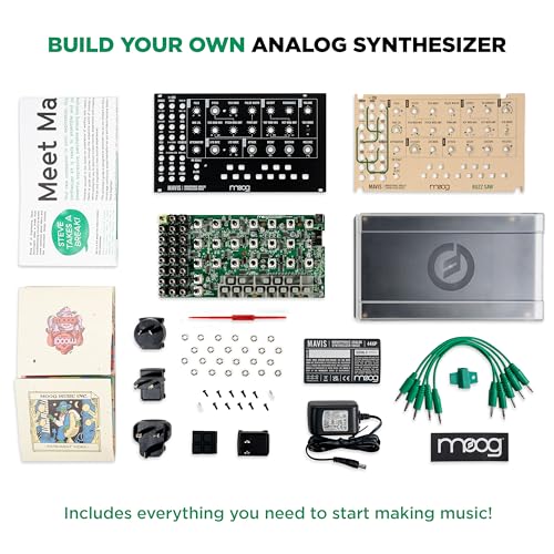 MOOG Mavis - Standalone Semi-Modular Analog Synthesizer Kit with Keyboard; Analog Oscillator, Filter, Envelope Generator; Wavefolder; and Dust Cover - Image 2