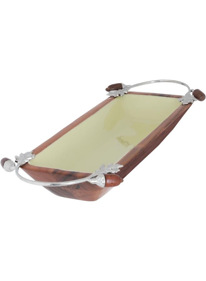 السيف  طبق تقديم من البورسلين مقاس 14 × 35.5 سم مستطيل خشبي عميق - Image 2