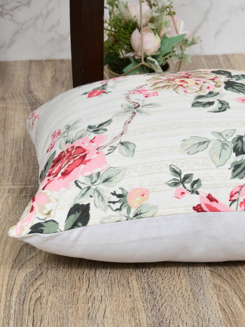 Clasiko Premium Duck Cotton Decorative Throw Cushion Covers for Sofa Living Room ; Set of 5; 22x22 Inches; Floral Nest - Image 4