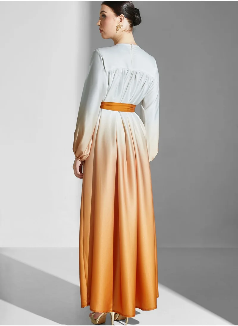 Namshi X Ali Asaad Color Block Tiered Dress