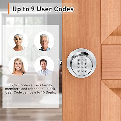 Signstek Keyless Digital Electronic Entry Security Safety Door Lock Locker (Satin Nickel 3 Pack) - Image 2