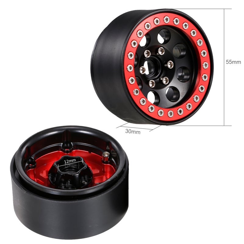 1.9 Beadlock Wheel Rim: Zinc Alloy Construction - Enhanced Grip RC Car Rim for 1/10 RC Crawler Vehicles - Image 4