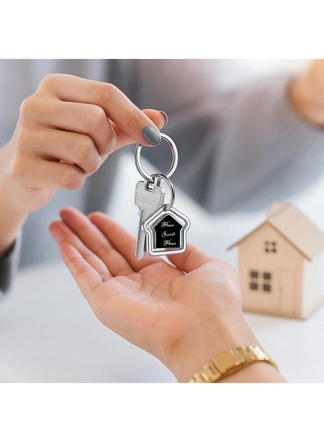 Giftana Home Sweet Home Keychain for Men and Women, Home Shape Rotating Silver Metal Keychain, New House Keyring Housewarming Gift for Couple Homeowner Moving in Key Chain Real Estate Gift (Pack of 1) - Image 5