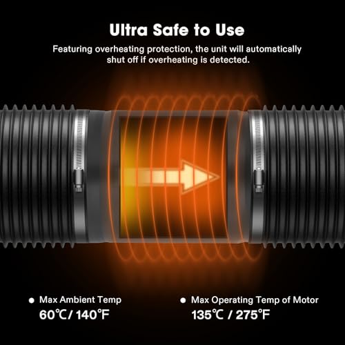 VIVOSUN Inline Booster Duct Fan 6” 240 CFM, HVAC Exhaust Ventilation Fan with Low Noise for Basements, Bathrooms, Kitchens, Attics, Grow Tents, Black - Image 4