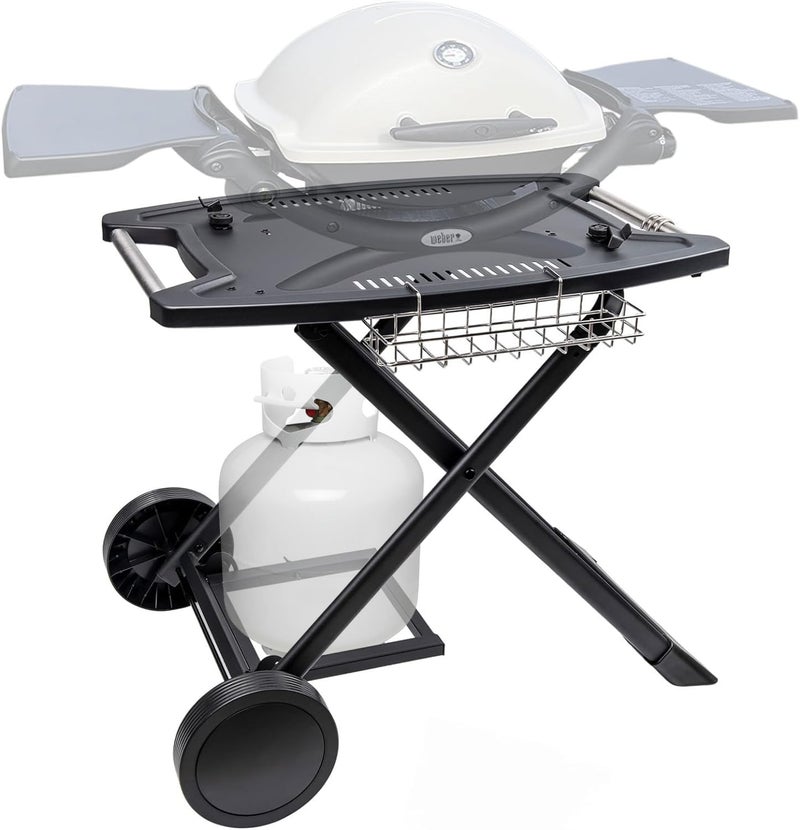Broil-X Portable Cart for Weber Q1200, Q1000, Q2200, Q2000, Q2400, Folding Cart for Outdoor BBQï¼ŒPortable Stand for Weber Q Series Gas Grills and Ninja Woodfire OG700 Series - Image 1