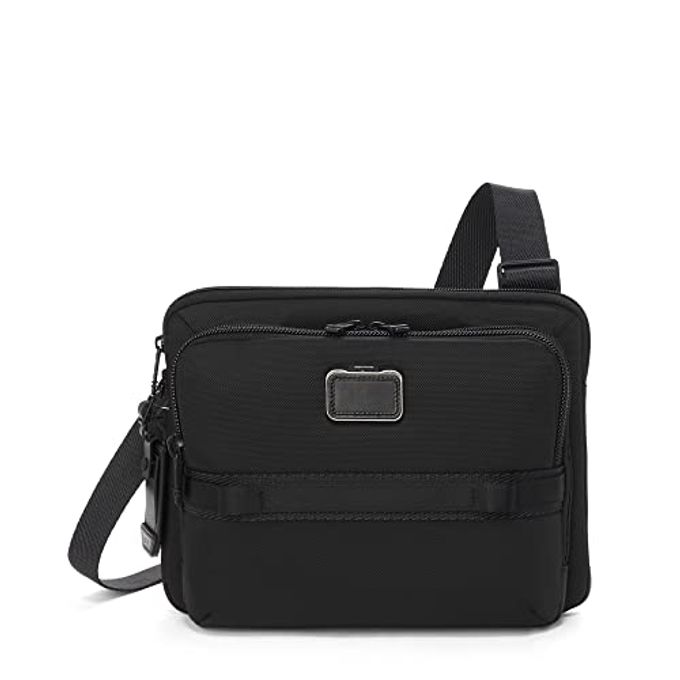 Tumi Alpha Bravo Service Crossbody Bag Zip Pocket, Tracer, Luggage Tag Ballistic Nylon 9.3" X 12.3" X 3.0" Black - Image 4