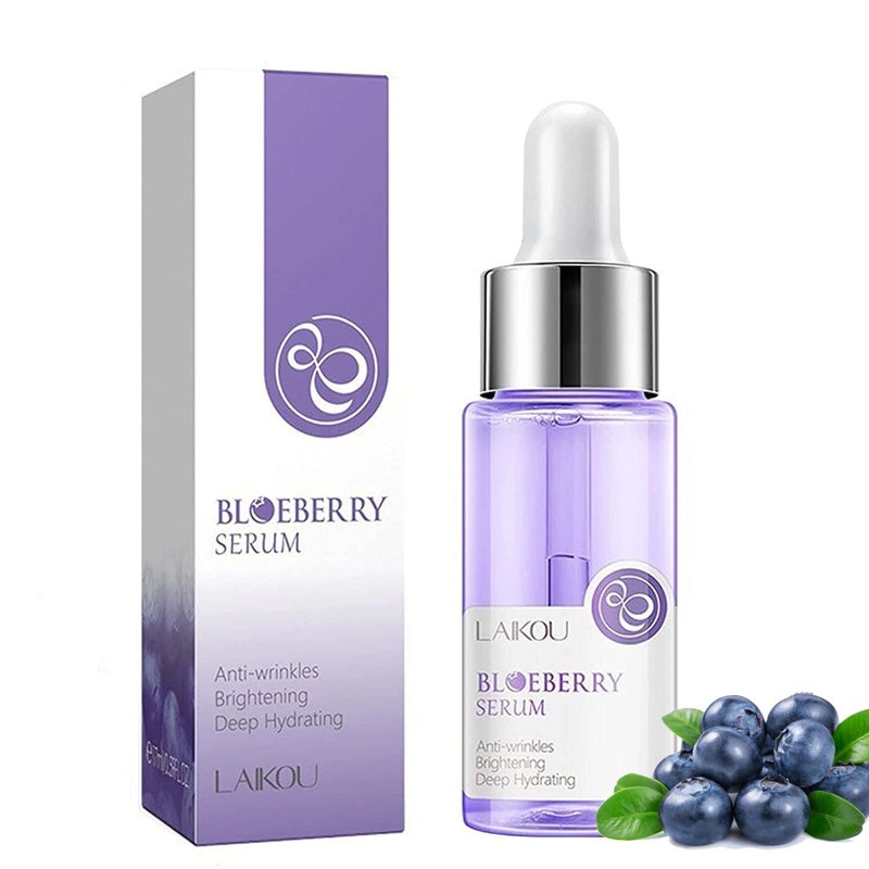 BEUKING Blueberry Face Serum Sodium Hyaluronic Acid Pure Skin Care Moisturizing Essence for Daily Care Skin Repair Brightening Serum for Dark Spots Fine Lines 