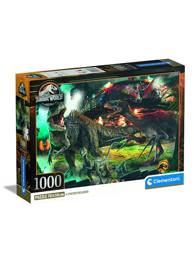 Clementoni - Clementoni Puzzle HQC Jurassic+Poster 1000pcs - Image 1