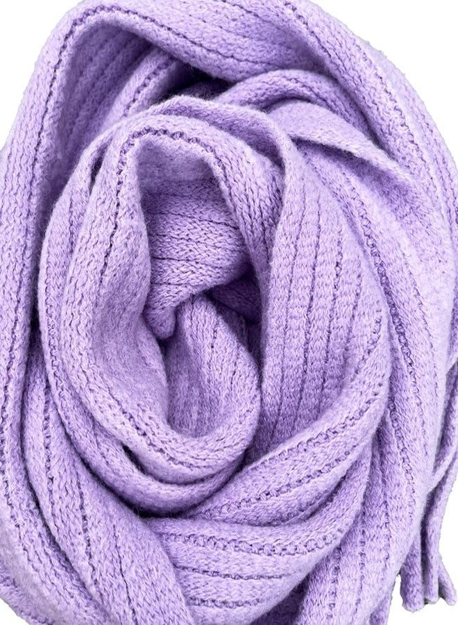 وشاح أطفال من دوغبنت، ناعم ودافئ، محبوك، تدفئة للرقبة، وشاح شتوي طويل للأطفال الصغار، للأولاد والبنات، بنفسجي - Image 4