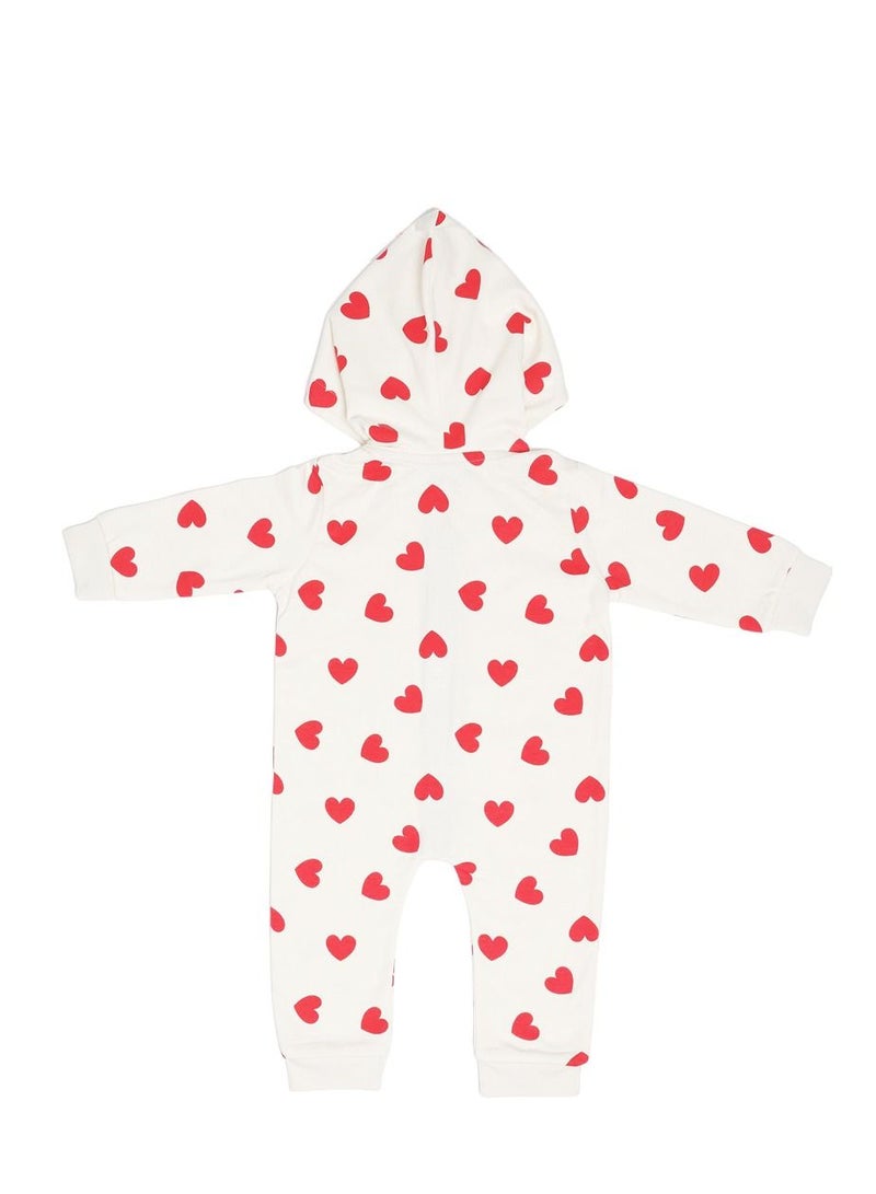 AIKO-Infant Cute Heart Design Hooded Onsie-18-24M - Image 3
